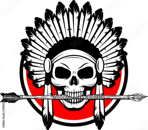 Indian Skull with Arrow