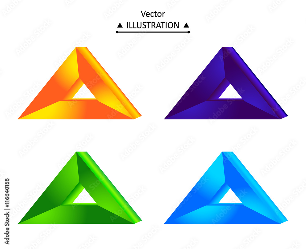 Triangular logo set Triangular logo set
