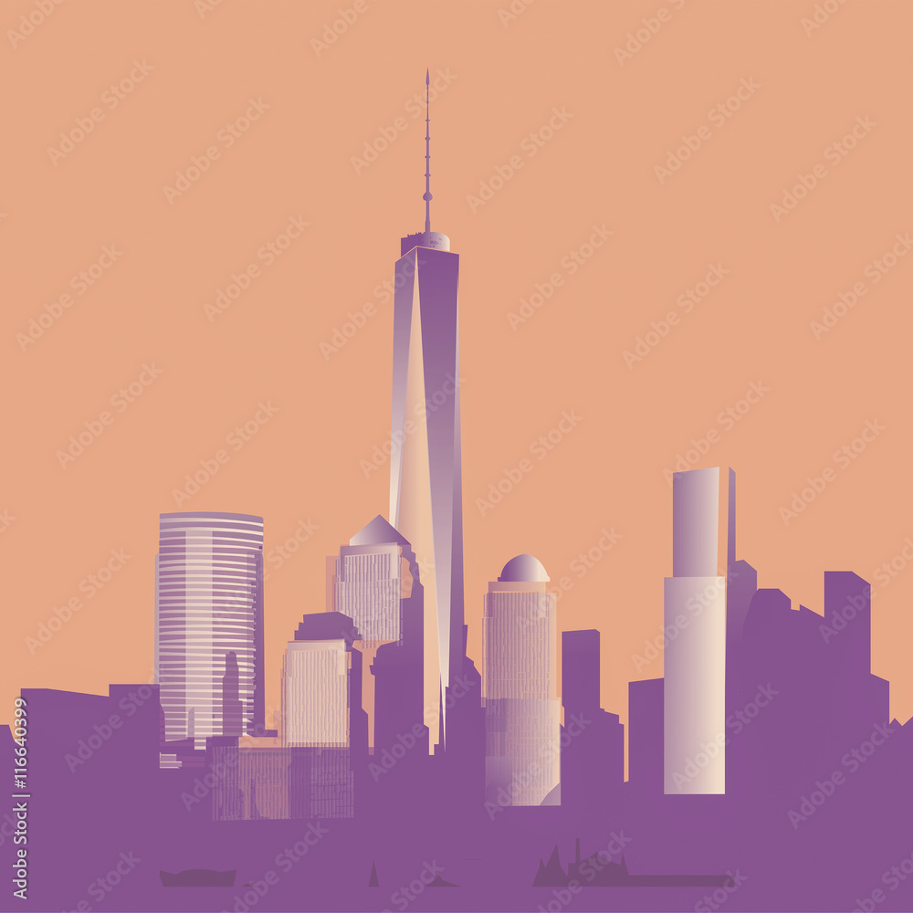 Obraz premium New York City Skyline at Sunset