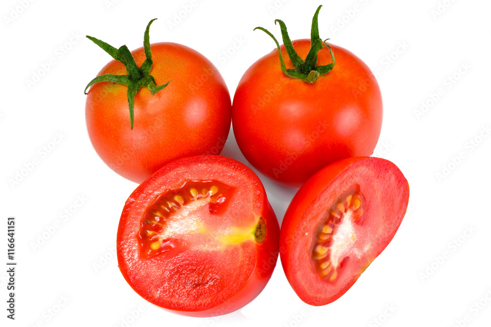 Red Tomatoes Isolated on a White Background Red Tomatoes Isolated on a White Background