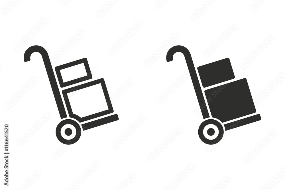 Handcart - vector icon. Handcart - vector icon.