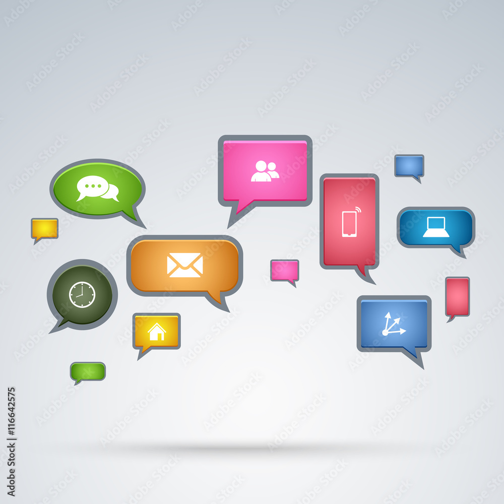 Communication aplication in bubbles background Communication aplication in bubbles background