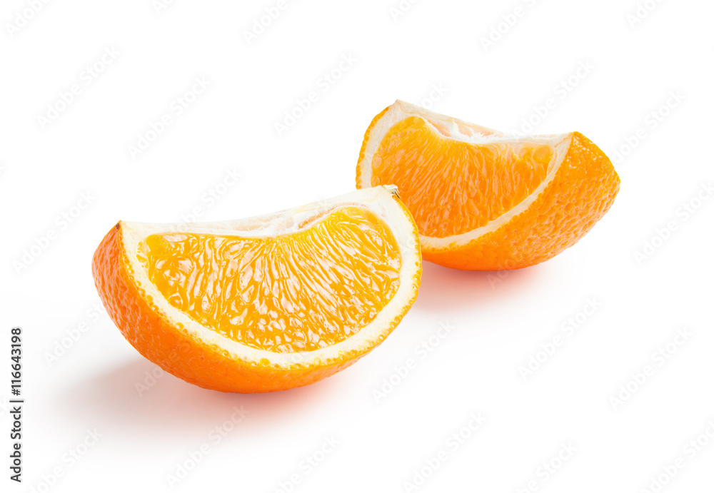 Orange in a cut isolated on white background Orange in a cut isolated on white background