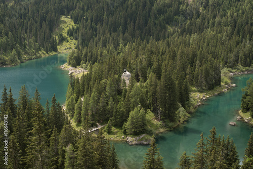 Idyllic chapel of Obernberger See in Tyrol Austria