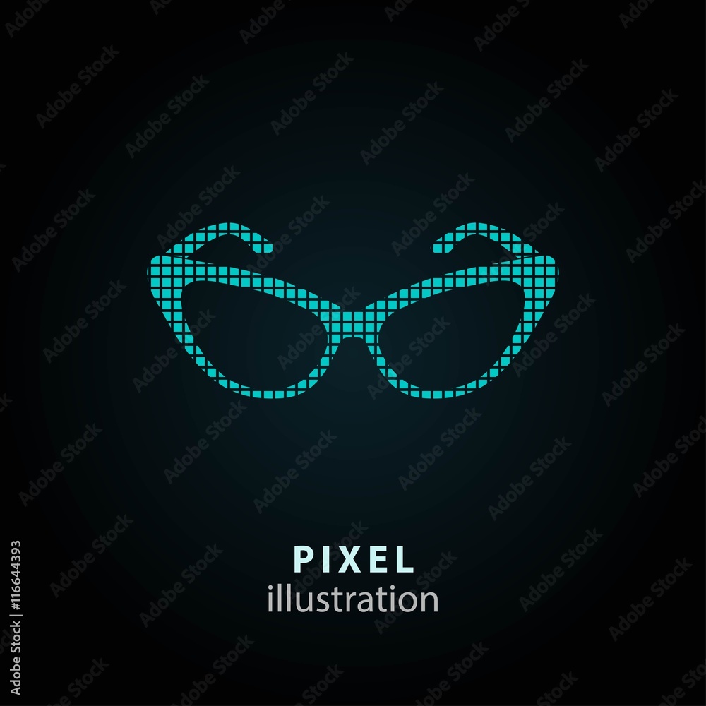 Fototapeta premium Glasses - pixel illustration.