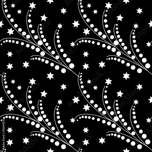 Floral twig white abstract seamless pattern