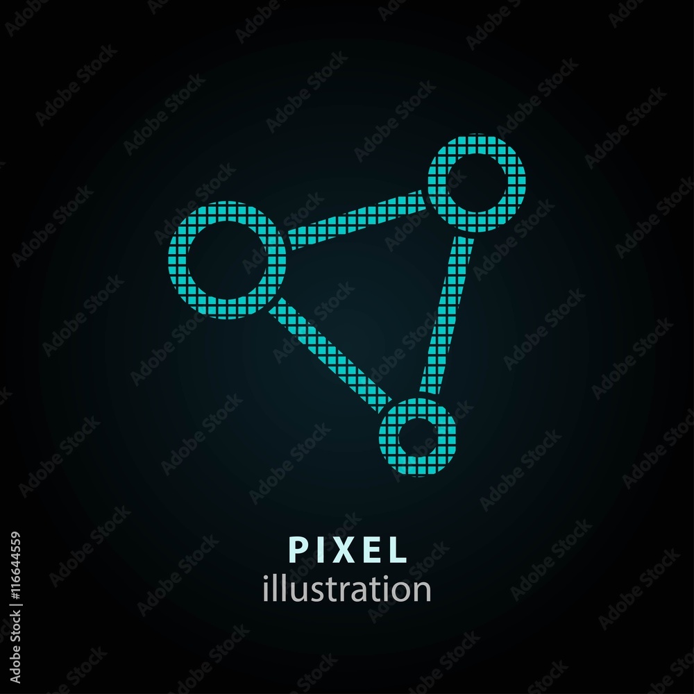 Network - pixel illustration. Network - pixel illustration.