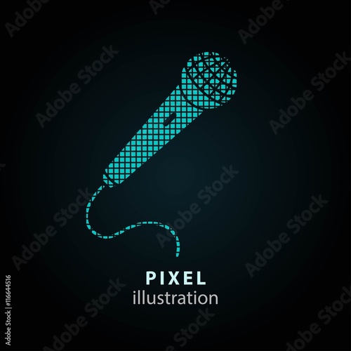 Microphone - pixel illustration. photo