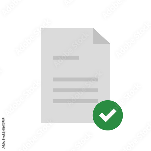 Flat icon approved document. Vector illustration.