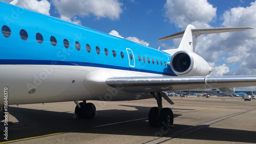 boarding a small blue jet photo