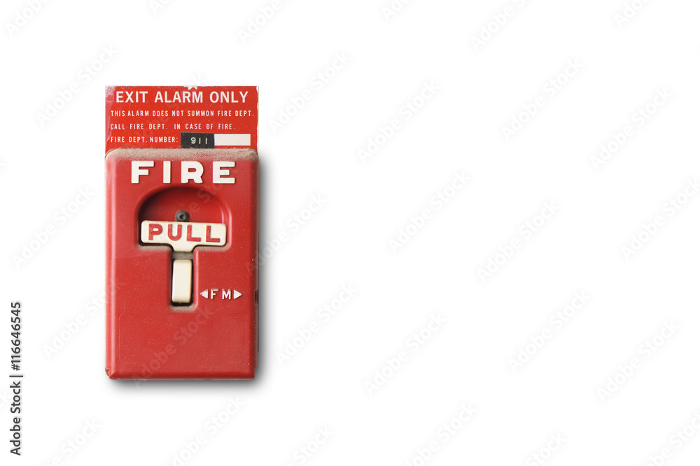 fire alarm switch isolated on white background fire alarm switch isolated on white background