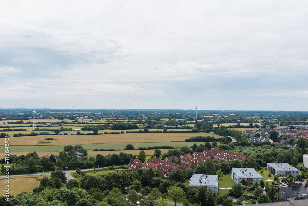 bird view in laboe south over the country