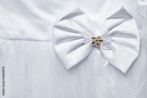 Bow decorating the white dress