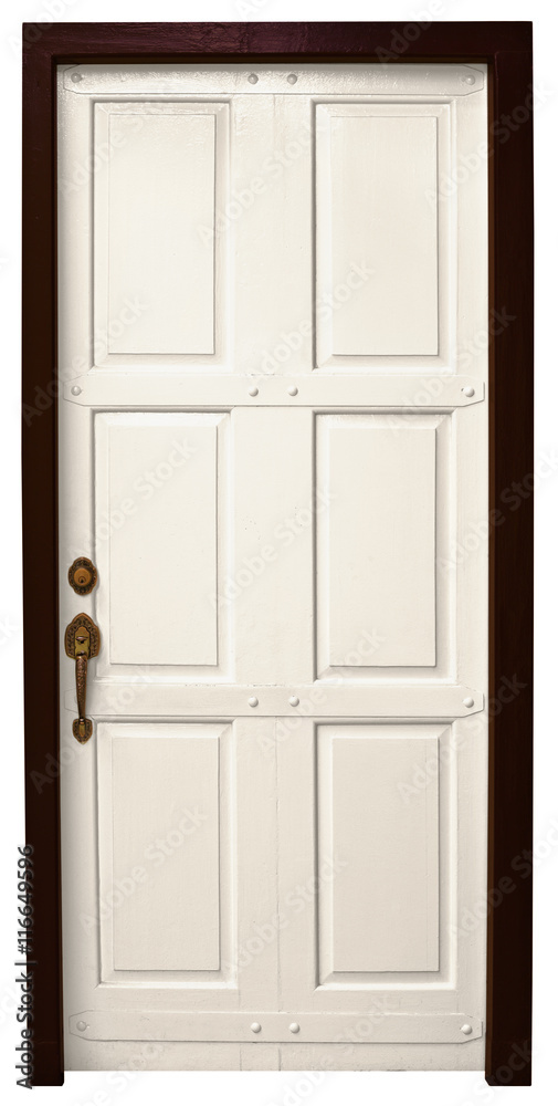 Naklejka premium Door on white background