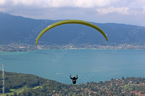 Paraglider above Lake Annecy