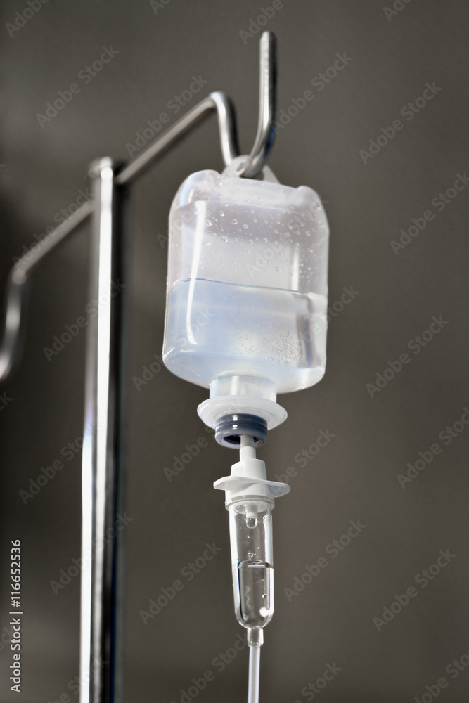 Dropping bottle with antibiotic in a hospital