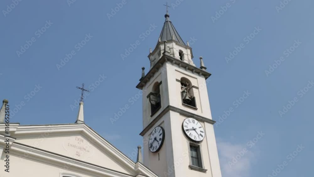 in italy cadrezzate ancient religion building for catholic and clock tower. in italy cadrezzate ancient religion building for catholic and clock tower.
