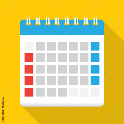 calendar flat icon vector illustration