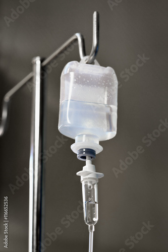 Dropping bottle with antibiotic in a hospital