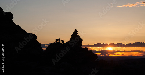 Photographers watching the sunset at Arches National Park, Utah