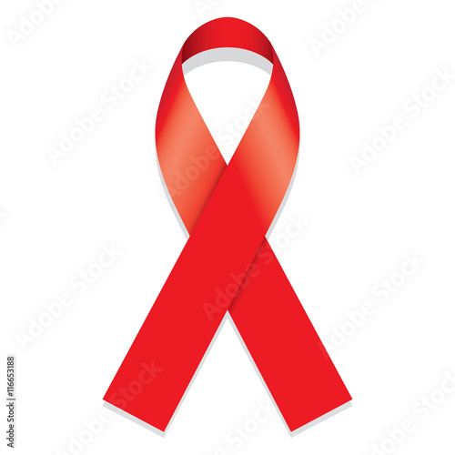 Icon symbol fight against AIDS and conscientization, red ribbon