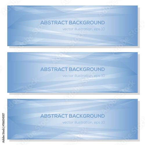 Set  blue abstract triangle geometrical vector background for design