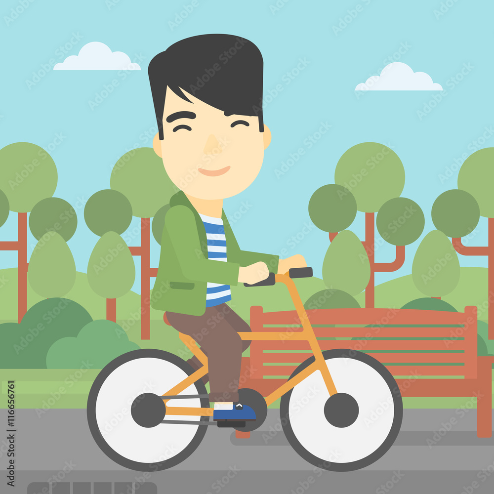 Man riding bicycle vector illustration. Man riding bicycle vector illustration.