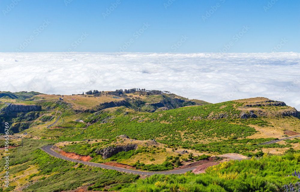 In the heart of Madeira near mountain Pico do Arieiro - mountainous landscape In the heart of Madeira near mountain Pico do Arieiro - mountainous landscape