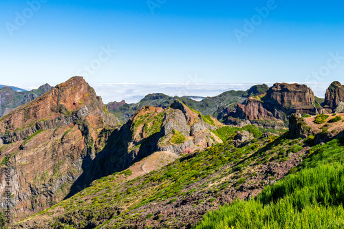 Fototapeta Naklejka Na Ścianę i Meble -  In the heart of Madeira near mountain Pico do Arieiro - mountainous landscape