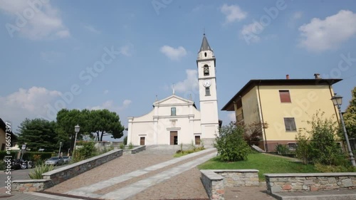 in italy cadrezzate  ancient   religion  building    for catholic and clock tower. photo