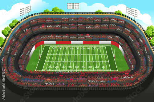 Background of an Empty American Football Stadium