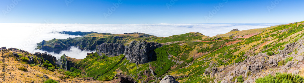 Pico do Arieiro panoramic view, Madeira. High resolution image.