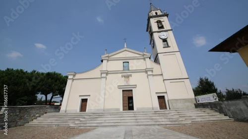 in italy cadrezzate  ancient   religion  building    for catholic and clock tower. photo