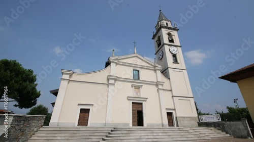 in italy cadrezzate  ancient   religion  building    for catholic and clock tower. photo