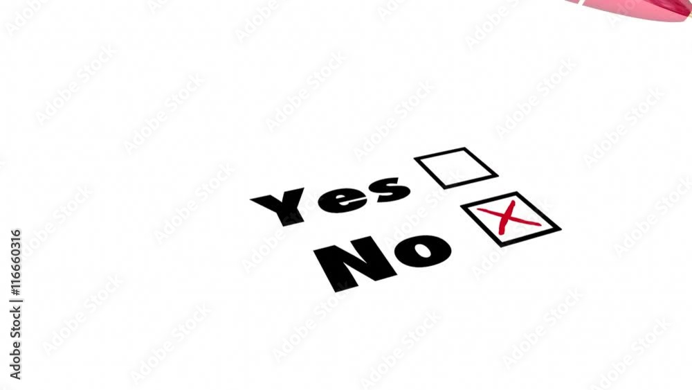 No Answer Vs Yes Negative Denial Rejection Pen Check Box 3d Animation No Answer Vs Yes Negative Denial Rejection Pen Check Box 3d Animation