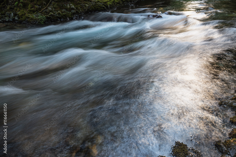 Fototapeta premium Long Exposure of the flowing river in Brandywine Falls, near Whistler, BC, Canada.