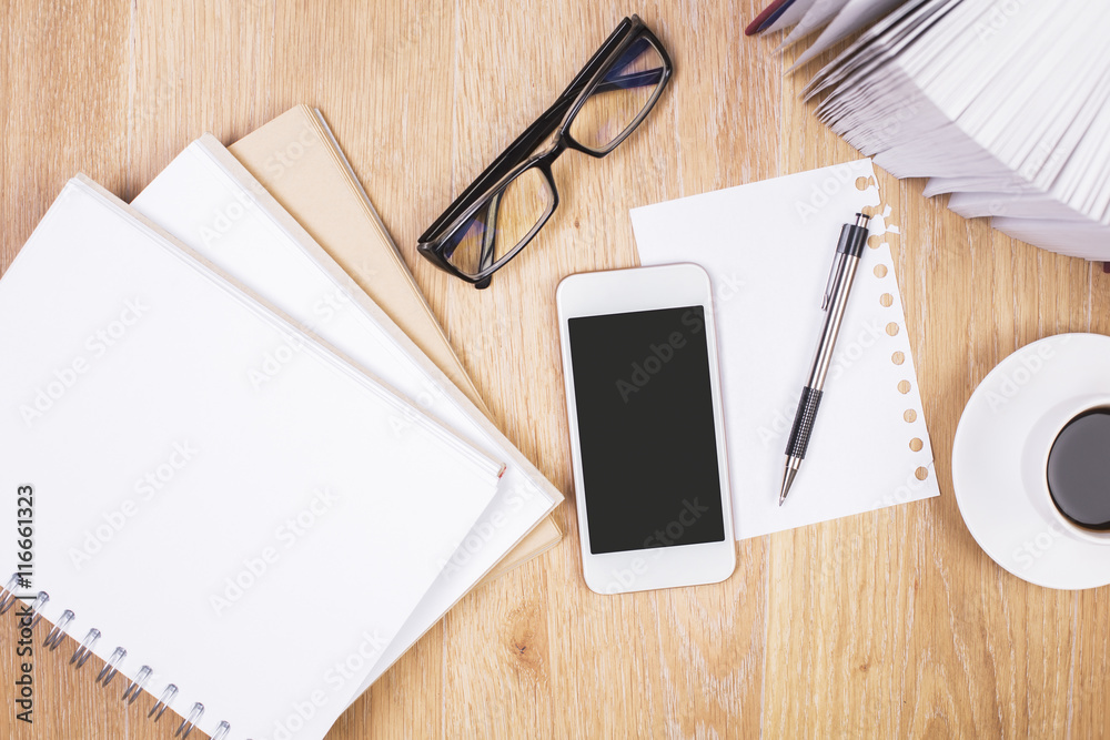Mockup objects on desktop Mockup objects on desktop