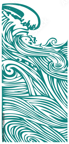 Sea waves vertical background