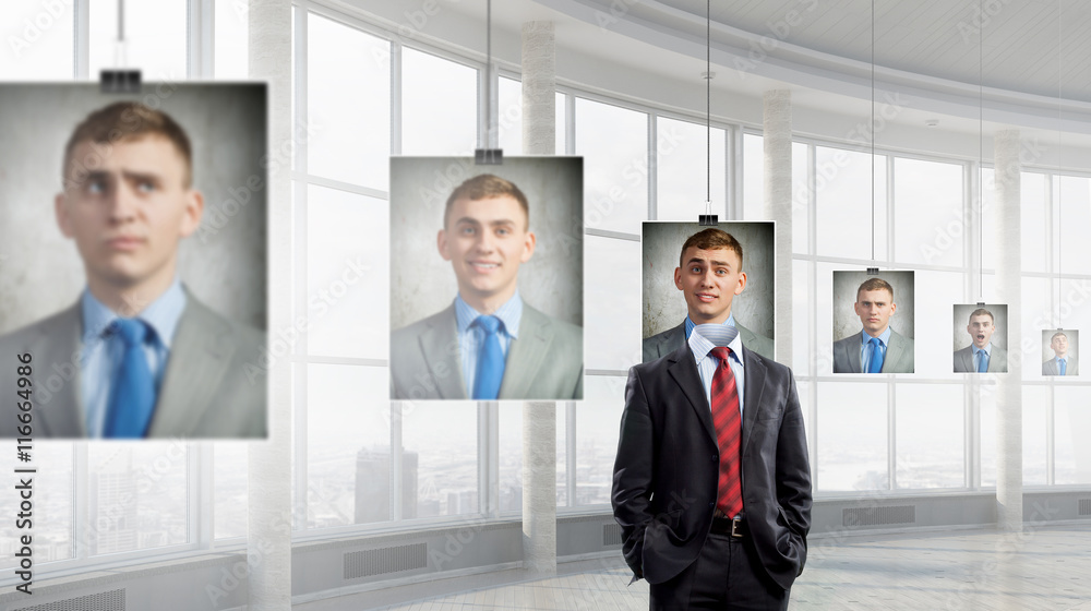 Portrait of headless businessman . Mixed media Portrait of headless businessman . Mixed media