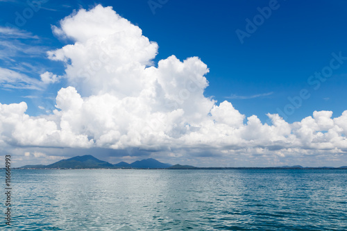 Sea and sky with beautiful clouds.