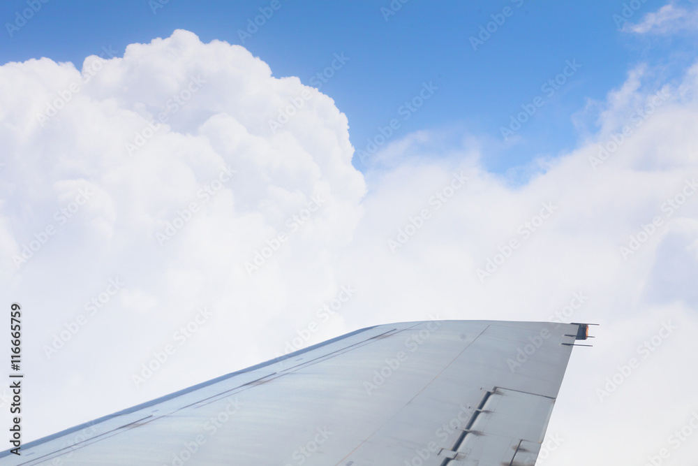 Airplane wing out of window . Mixed media Airplane wing out of window . Mixed media