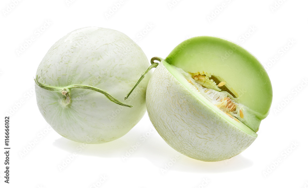 Ripe cantaloupe melon isolated on white background Ripe cantaloupe melon isolated on white background