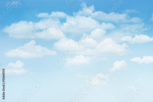 Blue sky with clouds for background, blank text