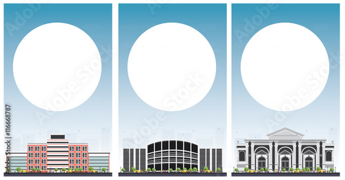 Set of university study banners with copy space.