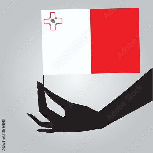 Hand with flag Malta