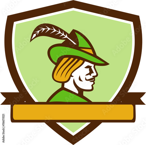 Robin Hood Side Ribbon Crest Retro photo