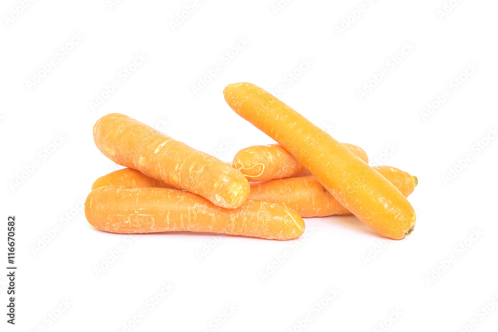 Closeup group of fresh carrot isolated on white background with clipping path without shadow Closeup group of fresh carrot isolated on white background with clipping path without shadow
