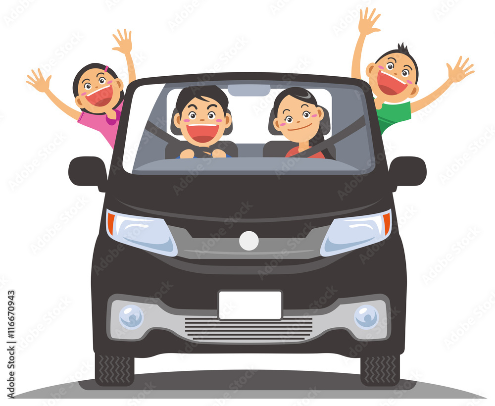 自動車でドライブするカップルのイメージイラスト Stock Vector Adobe Stock