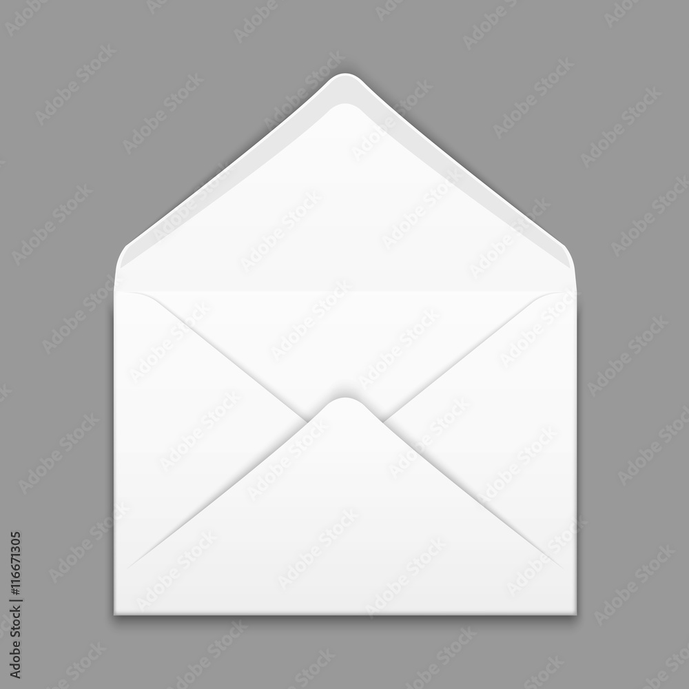 Blank envelope isolated on gray background vector design mockup Blank envelope isolated on gray background vector design mockup