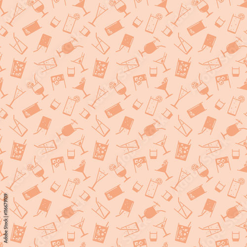 Drinks and beverages seamless background pattern